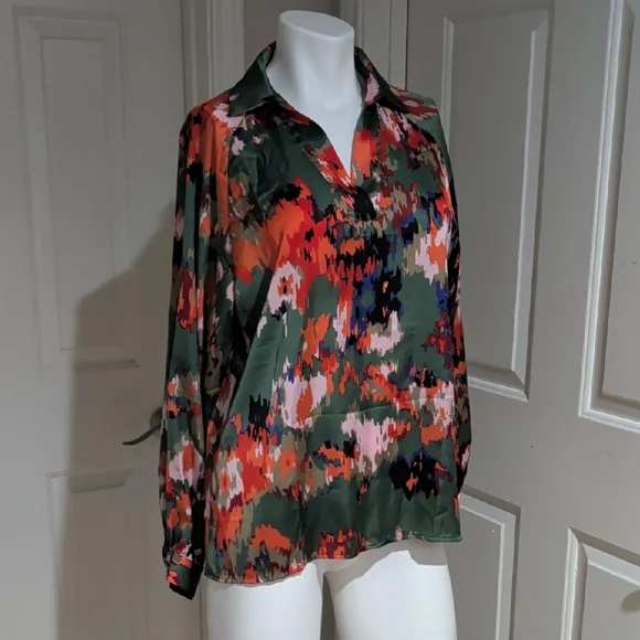Vibrant Abstract Women's Blouse XL - Picture 1 of 8
